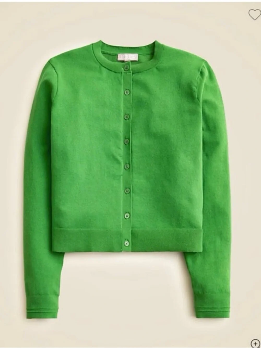 J. Crew Green Jackie Cardigan Button Front Cropped Knit Size M Preppy Coastal - Picture 8 of 12